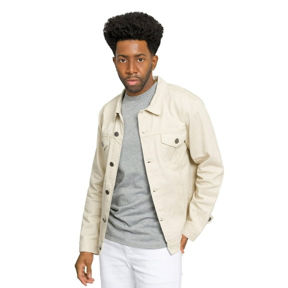 Victorious Men's Classic Colored Denim Jean Jacket DK190 - Sand - 2X-Large