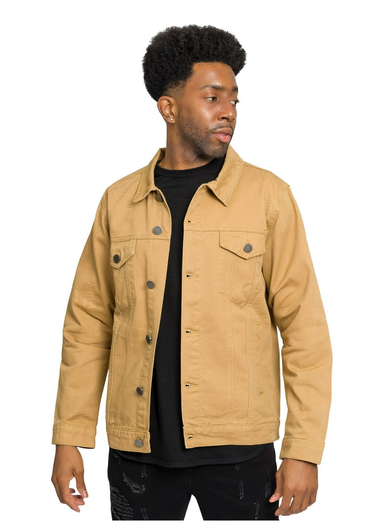 Victorious Men's Classic Colored Denim Jean Jacket DK190 Wheat