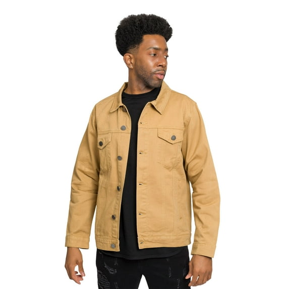 Victorious Men's Classic Colored Denim Jean Jacket DK190 - Wheat - Small
