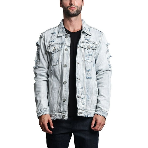 Victorious Men's Classic Denim Trucker Jean Jacket, Multiple Styles and Up to 5XL