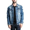 thumbnail image 1 of Victorious Men's Classic Distressed Denim Trucker Jean Jacket DK100 - Indigo - 2X-Large, 1 of 7