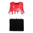thumbnail image 1 of Victorious Men's Colorblock Tie Dye Long Length Tank Top TT86 - Red/Black - Large, 1 of 3