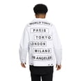 thumbnail image 1 of Victorious Men's Colored City Patch World Tour Denim Jean Jacket DK192 - White - Large, 1 of 7