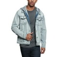 thumbnail image 1 of Victorious Men's Detachable Hood Layered Look Distressed Denim Jacket DK135 - ICE - Medium, 1 of 7