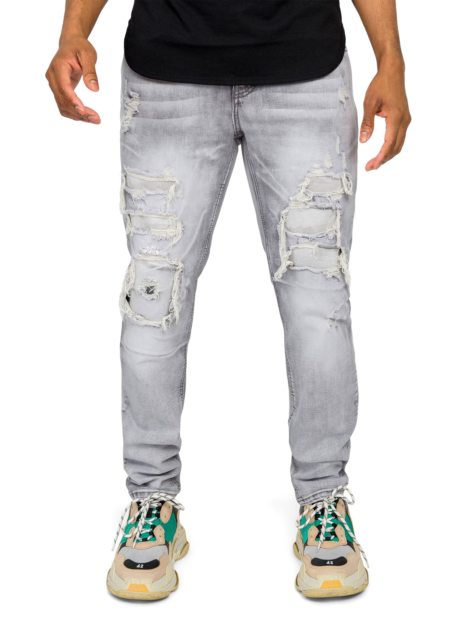 Slim Tapered Fit Grey Stretchable Premium Denim Jeans - Peplos Jeans –  Peplos Jeans