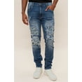 thumbnail image 1 of Victorious Men's Distressed Rip and Repair Denim Jeans DL1119 - Indigo - 40/32, 1 of 6