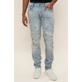 thumbnail image 1 of Victorious Men's Distressed Rip and Repair Denim Jeans DL1119 - Light Indigo - 34/32, 1 of 6