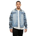 thumbnail image 1 of Victorious Men's Distressed Tiger Stripe Camo Sleeve Denim Jean Jacket DK154 - Indigo - X-Large, 1 of 5