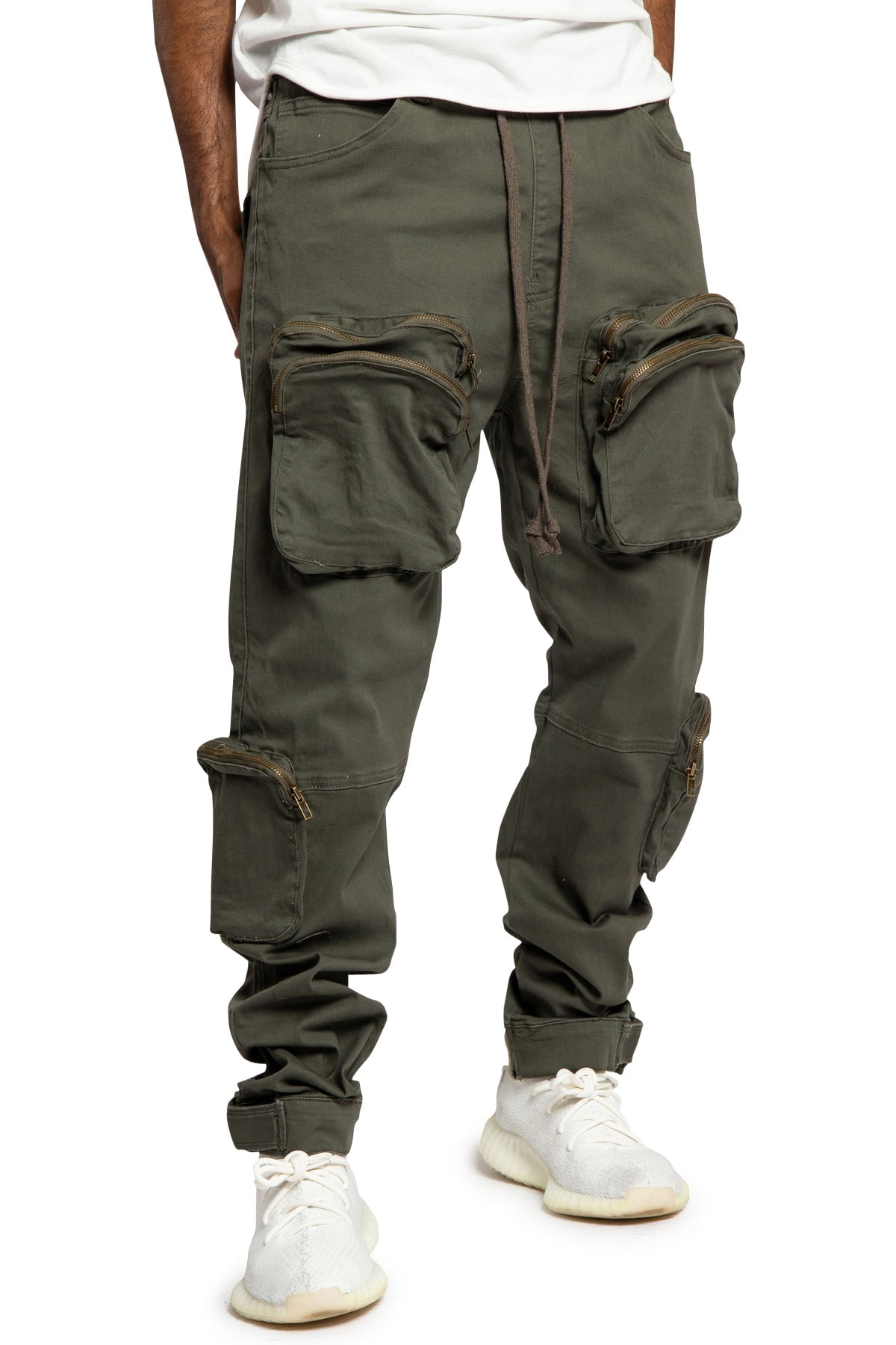 【U LAN】Word front pocket cargo pants Letuwj Men`s Losse Fit Cargo Pants Multi-Pocket Trousers