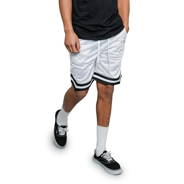 Victorious Men's Double Layered Drawstring Mesh Basketball Shorts with Zippered Pockets, up to