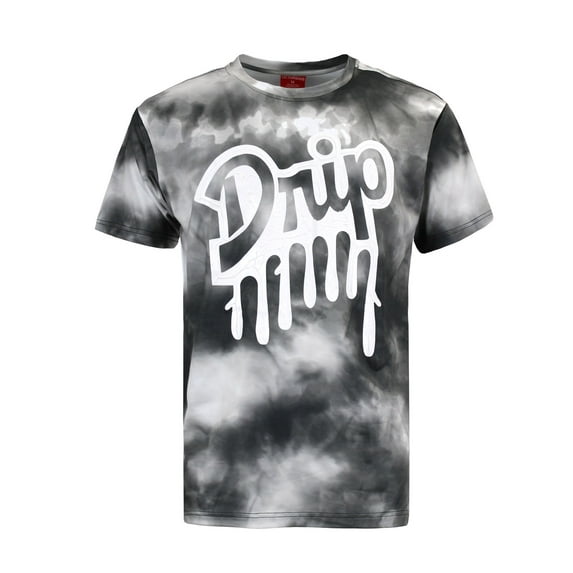 Victorious Men's Drip Tie Dye T-Shirt TS7421 - Black Sesame - Small