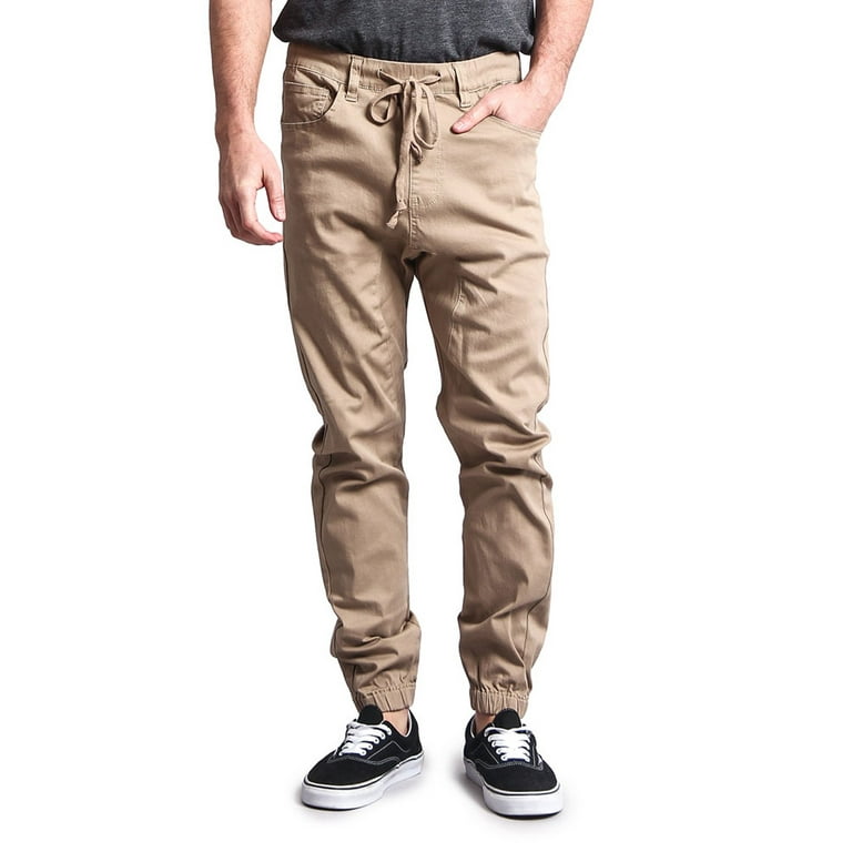 Victorious Men s Drop Crotch Stretch Jogger Twill Pants Up To 5X