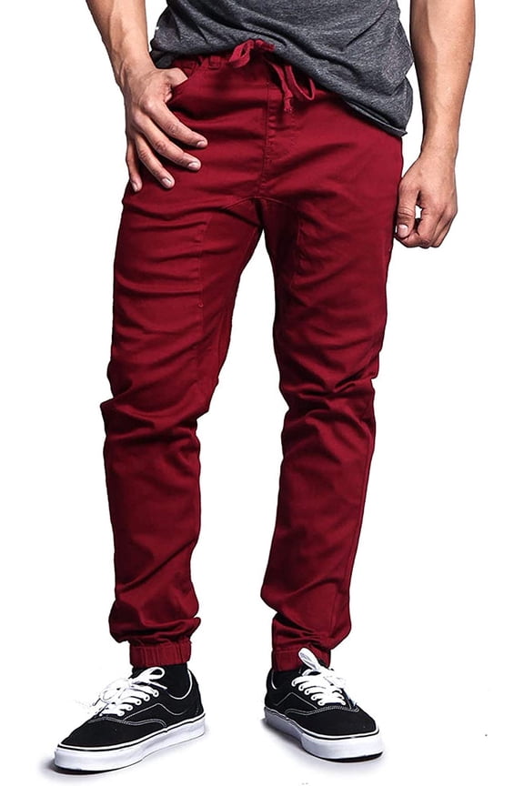 Victorious Men's Drop Crotch Stretch Jogger Twill Pants, Up To 5X