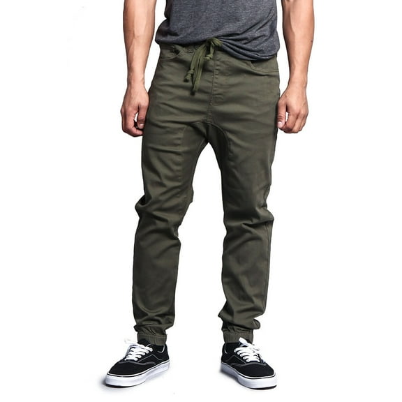 Victorious Men's Drop Crotch Stretch Jogger Twill Pants, Up To 5X