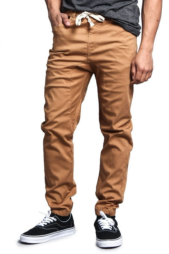 Victorious Men's Drop Crotch Stretch Jogger Twill Pants, Up To 5X
