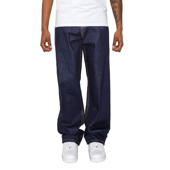 Victorious Men's Essential Baggy Raw Denim Jeans DL998 Indigo 34/32