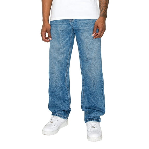 Victorious Men's Essential Baggy Wide Denim Jeans DL999 Indigo 3630
