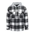 thumbnail image 1 of Victorious Men's Essential Felted Plaid Overshirts JK5075 Black X-Large, 1 of 5