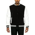 thumbnail image 1 of Victorious Men's Essential Melton Varsity Jacket Black/White JK5073 X-Large, 1 of 4