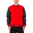 thumbnail image 1 of Victorious Men's Essential Melton Varsity Jacket Red/Black JK5073 X-Large, 1 of 4