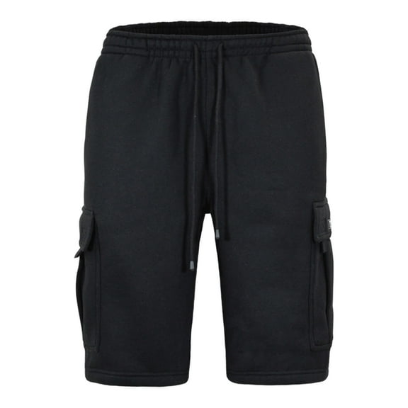 Victorious Men's Heavyweight Fleece Cargo Shorts VS76 - Black - Small