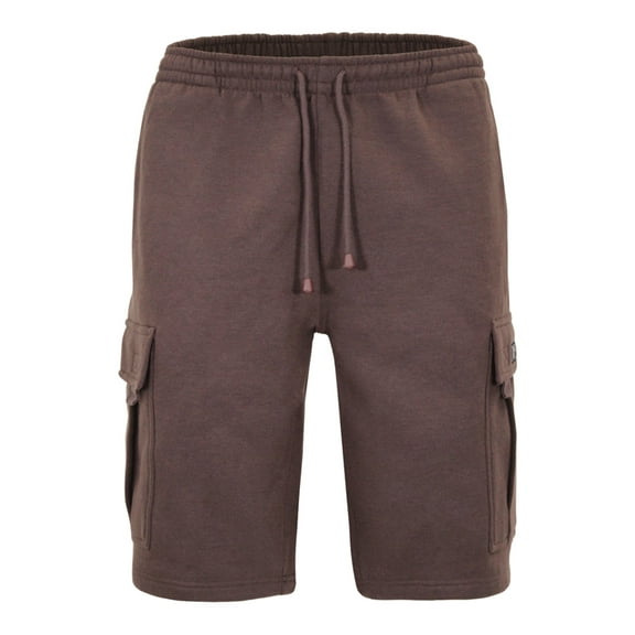 Victorious Men's Heavyweight Fleece Cargo Shorts VS76 - Brown - X-Large
