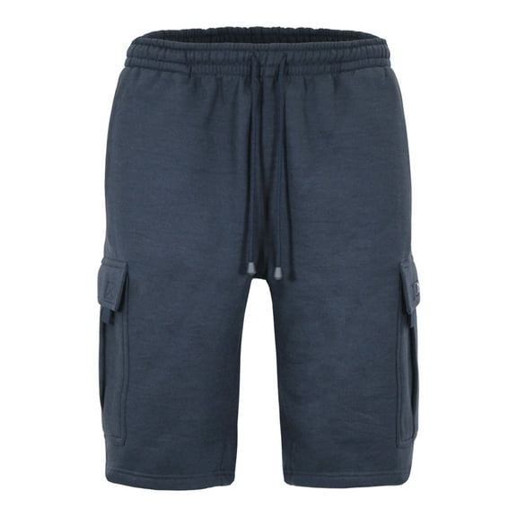 Victorious Men's Heavyweight Fleece Cargo Shorts VS76 - Navy - Medium
