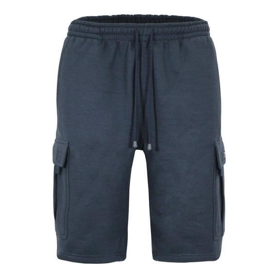Victorious Men's Heavyweight Fleece Cargo Shorts VS76 - Navy - X-Large