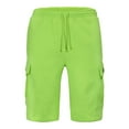 thumbnail image 1 of Victorious Men's Heavyweight Fleece Cargo Shorts VS76 - Neon Green - Medium, 1 of 4