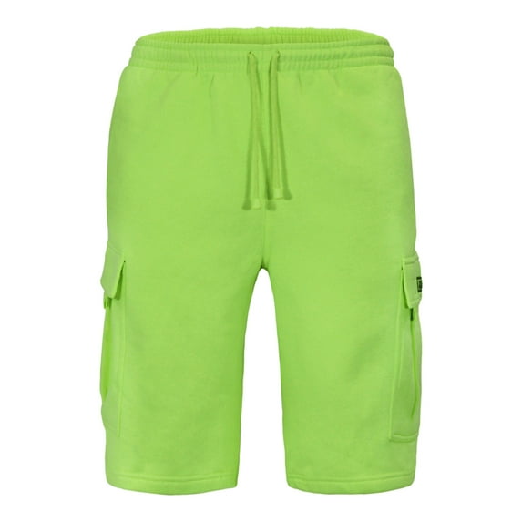Victorious Men's Heavyweight Fleece Cargo Shorts VS76 - Neon Green - Medium