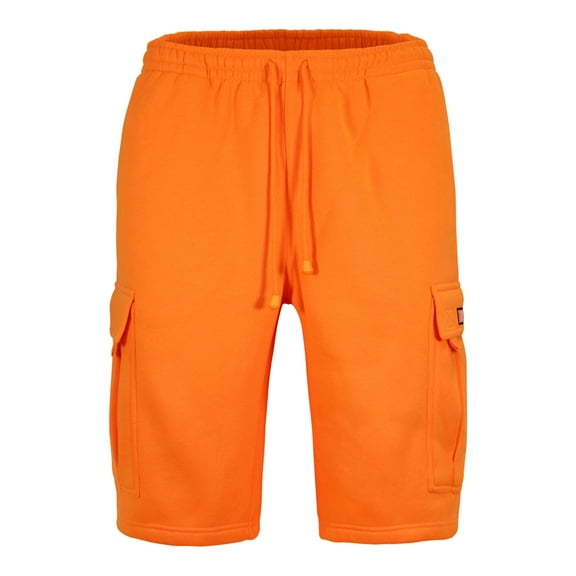 Victorious Men's Heavyweight Fleece Cargo Shorts VS76 - Neon Orange - 5X-Large