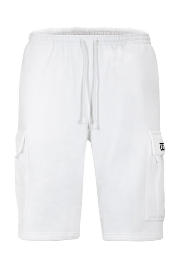 Victorious Men's Heavyweight Fleece Cargo Shorts VS76 - White - X-Large