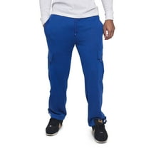 Victorious Men's Heavyweight Fleece Relaxed Lounge Cargo Sweatpants - Royal Blue - Large