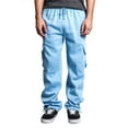 thumbnail image 1 of Victorious Men's Heavyweight Fleece Relaxed Lounge Cargo Sweatpants - Sky Blue - Small, 1 of 5