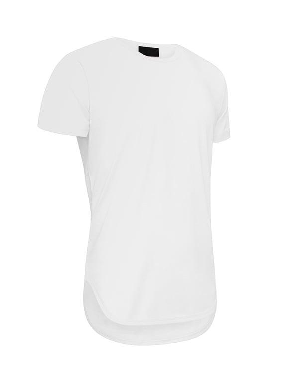 Victorious Solid Color Long Length Curved Hem T-Shirt TS270 - WHITE - 5X-Large