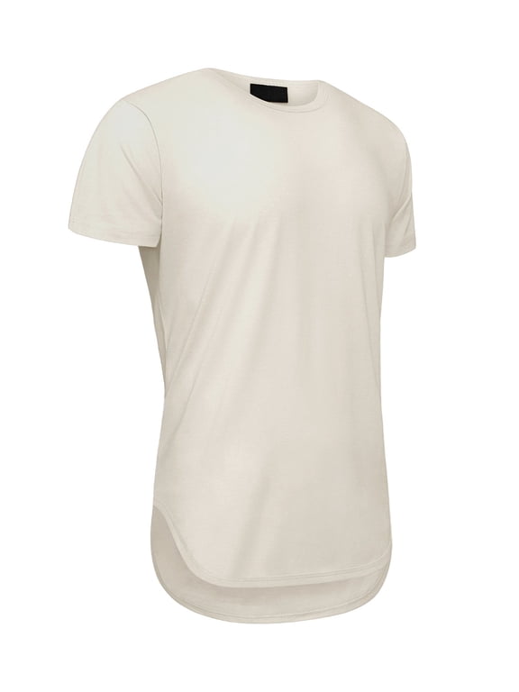 Victorious Men's Hipster Long Length Curved Hem T Shirt, Up To 5X