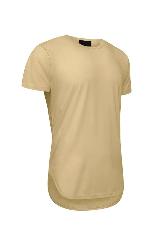 Victorious Men's Hipster Long Length Curved Hem T Shirt, Up To 5X