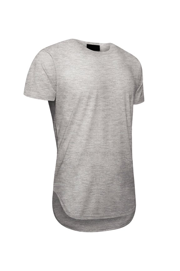 Victorious Men's Hipster Long Length Curved Hem T Shirt, Up To 5X