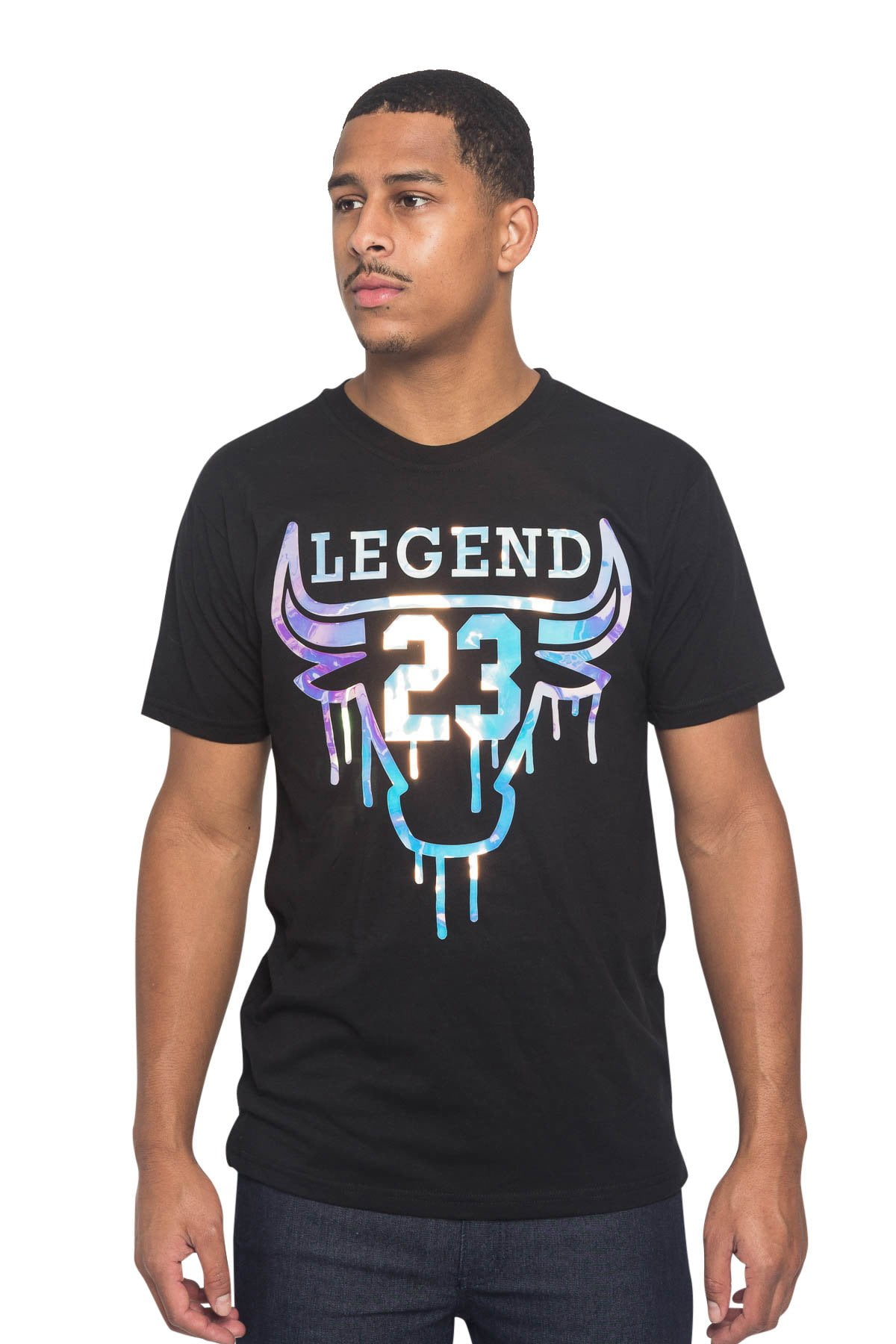 Victorious Men's Iridescent Foil Playerz 69 Hip Hop Graphic T