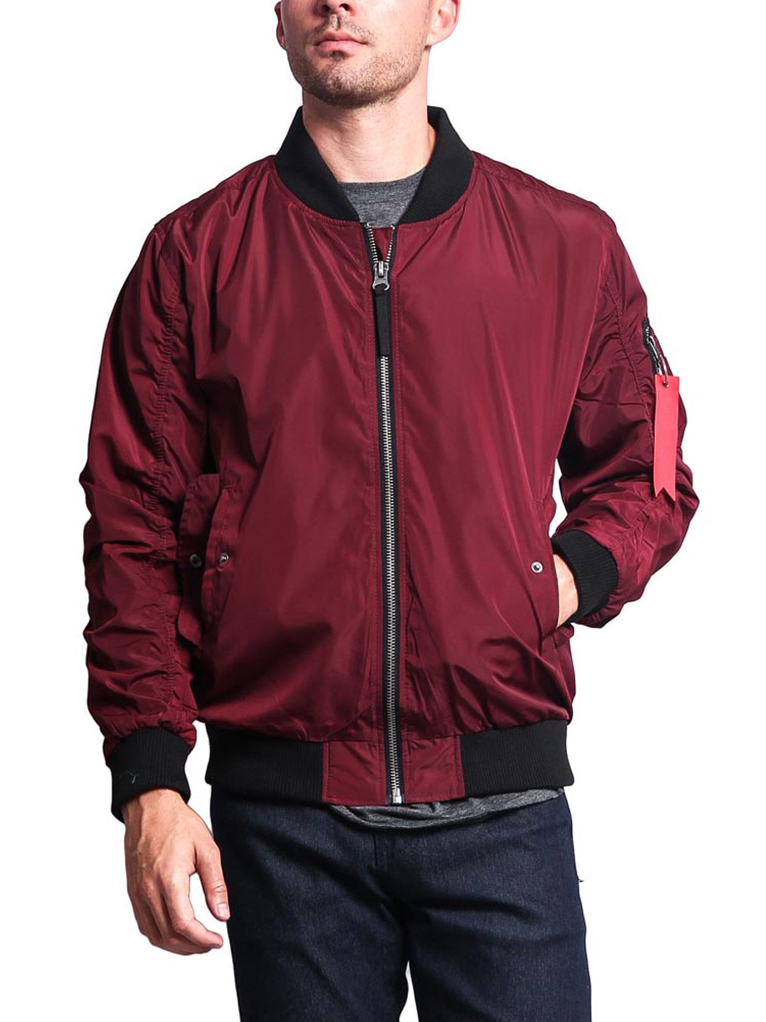 Victorious Men's Lightweight Contrast MA-1 Bomber Flight Jacket
