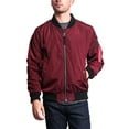 thumbnail image 1 of Victorious Men's Lightweight Contrast MA-1 Bomber Flight Jacket JK752 - Burgundy - Small, 1 of 7