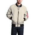 thumbnail image 1 of Victorious Men's Lightweight Contrast MA-1 Bomber Flight Jacket JK752 - Khaki - Medium, 1 of 7