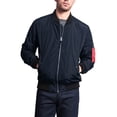 thumbnail image 1 of Victorious Men's Lightweight Contrast MA-1 Bomber Flight Jacket JK752 - Navy - 5X-Large, 1 of 7