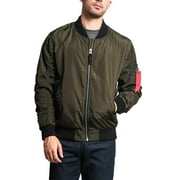 Victorious Mens Lightweight Contrast MA-1 Bomber Flight Jacket JK752 - Olive - Medium