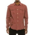thumbnail image 1 of Victorious Men's Long Sleeve Button Up Denim Shirt DK158 - Brick - Small, 1 of 4
