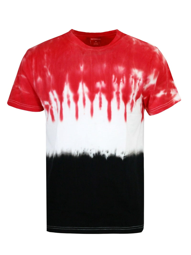 Victorious Men's Multi Color Colorblock Graphic Tie Dye T-Shirt