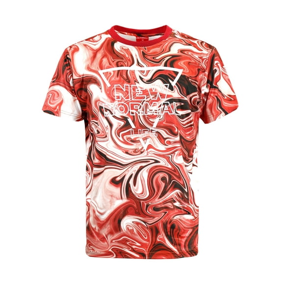 Victorious Men's New Normal Marble Tie Dye T-Shirt TS7398 - Burgundy - Small