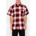 thumbnail image 1 of Victorious Men's Old School Plaid Flannel Short Sleeve Shirts VSS30 - RED -LRG, 1 of 5