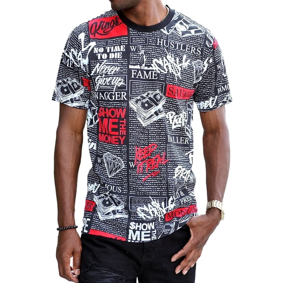 Victorious Men's Painted Crosses Graphc T-Shirt TS7472 Black Small