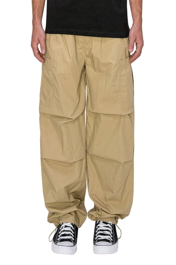 Men's Parachute Baggy Jogger Pants JG827 - Khaki - MED